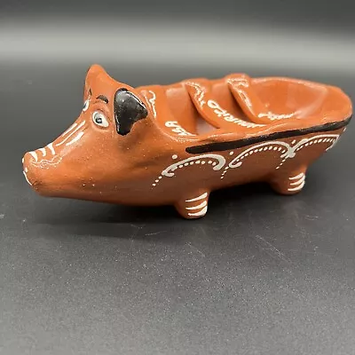 Hand Made Painted Portuguese Pottery Terracotta Traditional Sausage Roaster Pig • $29