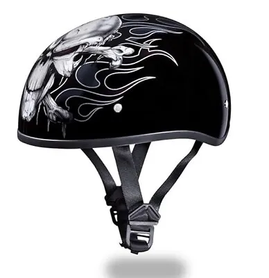 Daytona Helmets Motorcycle Half Helmet Skull Cap Cross Bones DOTApproved Openbox • $38