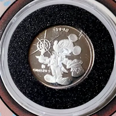 Lot Of 2 DISNEY PURE SILVER COINS Mickey Mouse / Pluto * STOCKING STUFFER * • $39.99