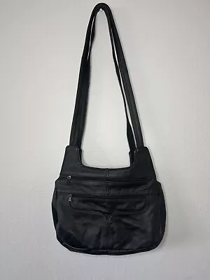 Black Genuine Leather Shoulder Bag Made In Mexico • $25