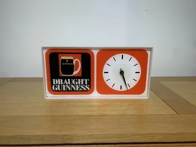 Rare And Genuine 60's 70's Retro Illuminated Draught Guinness Wall Clock • £600