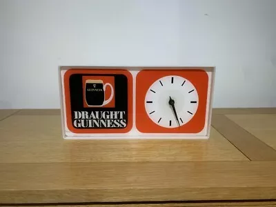 Rare And Genuine 60's 70's Retro Illuminated Draught Guinness Wall Clock • $757.77