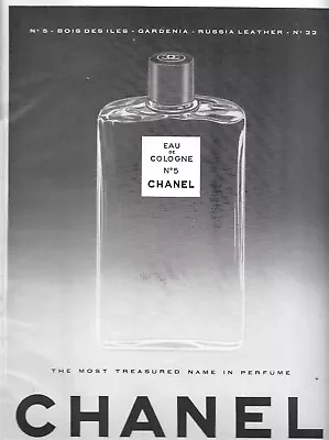 50's  Chanel No 5 Eau De Cologne Ad   1955 • £9.17