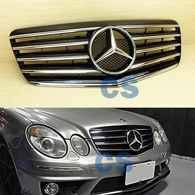 Shiny Black 2007-2009 For M Benz W211 E-Class 5 Fin Front Grill Grille • $198.64
