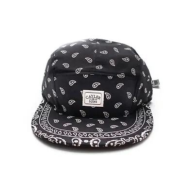 Cayler & Sons Black White Bandana 5 Panel Strapback Snapback Baseball Cap Hat • £10.99