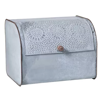 Bread Box In Weathered Zinc  Vintage Country Farmhouse Kitchen • $89.95
