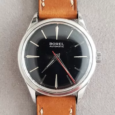 1960s Ernest Borel Compressor Automatic Vintage Watch Waterproof Case Black Dial • $245