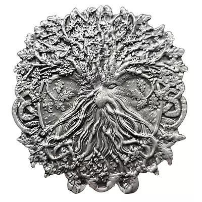 Green Man Pin Badge Pewter Large Weighty Greenman Oak Tree Herne Brooch Jewelry • £5.85