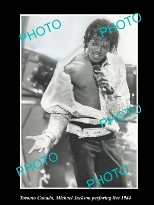 OLD POSTCARD SIZE PHOTO TORONTO CANADA MICHAEL JACKSON PERFORMING LIVE C1984 • $4.52