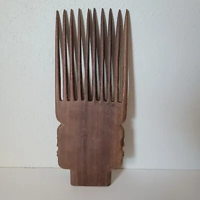 Vintage Hand Carved Mahogany Wood Afro Pick Comb Traditional African Tribal Head • $44.99