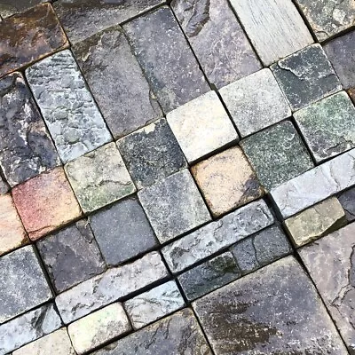 Yorkstone Setts Cut From Reclaimed Paving Flagstones Natural Riven Stone Sample • £100