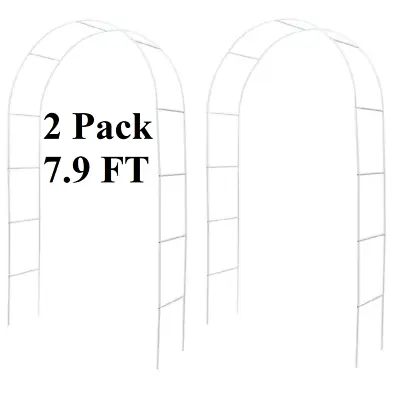 $38.99 • Buy 2 Pack 7.9FT White Metal Garden Arch For Wedding Bridal Party Prom Flower Decor