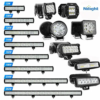 Nilight 6  12  17  20  25  31  36  39  LED Light Bar Spot Flood Offroad For Jeep • $26.99