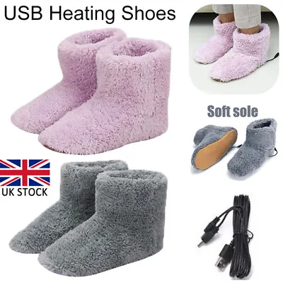 £8.55 • Buy Winter USB Warmer Foot Shoe Plush Warm Electric Slipper Feet Heated Washable New