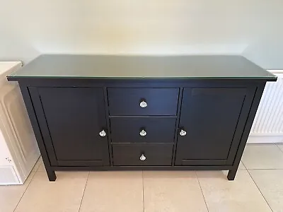 IKEA Sideboard Hemnes- Black Stain - Glass Panel Top • £259.99