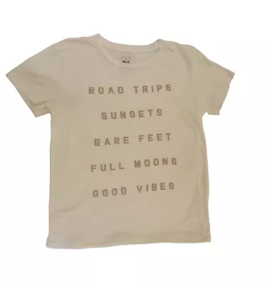 Billabong Womens Tee T-Shirt Size Medium White “Good Vibes” Short Sleeve Cotton • $9.49