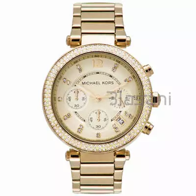 Michael Kors Original MK5354 Women's Parker Gold Crystal Stainless Steel Watch • $104