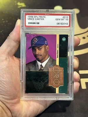 1998 SPx Finite Vince Carter #215 Rookie 0016/2500 Raptors PSA 10 Gem Mint • $999