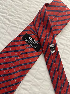 Stefano Ricci Luxury Red & Royal Blue Stripe Silk Neck Tie • $34.99
