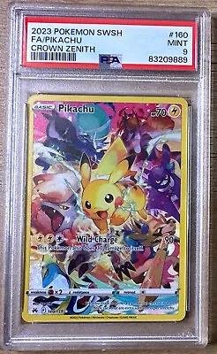 PSA 9 Crown Zenith Pikachu Full Art #160/159 Mint 2023 Pokemon Card • $21.99