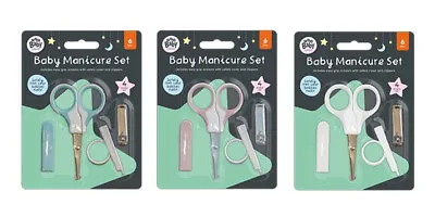 £2.95 • Buy 4x Pcs BABY MANICURE SET Nail Clippers Safety Scissors File Cover 0+M Toddler UK