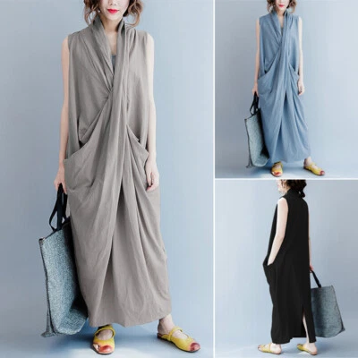 $31.30 • Buy ZANZEA Womens Summer Casual Holiday Oversized Sundress With Side Pocket Dress AU