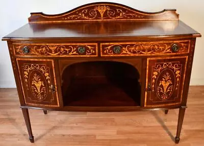 1890s Antique English Hepplewhite Mahogany Inlaid Sideboard / Buffet • $2950