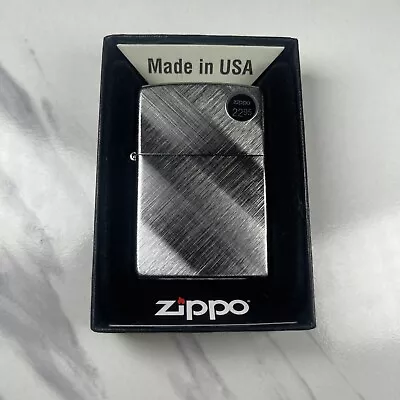 Zippo Diagonal Weave Brushed Chrome Pocket Lighter BRAND NEW IN BOX • $15.99