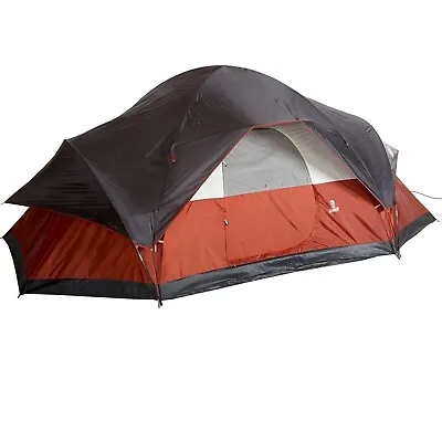Coleman Red Canyon 8-Person Camping Tent Weatherproof Family Room Dividers Red • $138.64