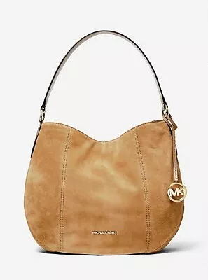 Michael Kors Brooke Hobo Shoulder Purse Bag Suede Leather Bisque NWT • $135