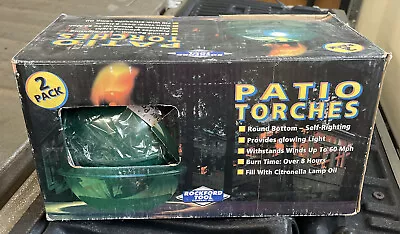 Rockford Tool Patio Torches~2 Pack~New~Open Box~NOS~Green • $49.99