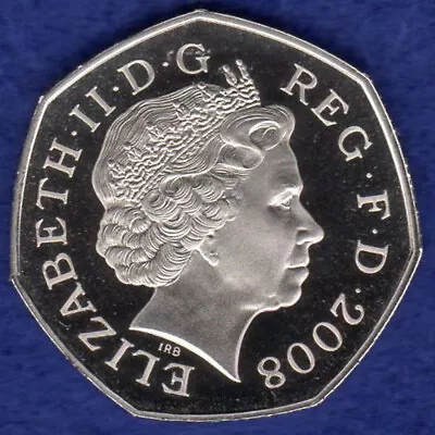 Great Britain 2008 Proof 50p 50 Pence Coin Britannia (Ref. T6381) • £10