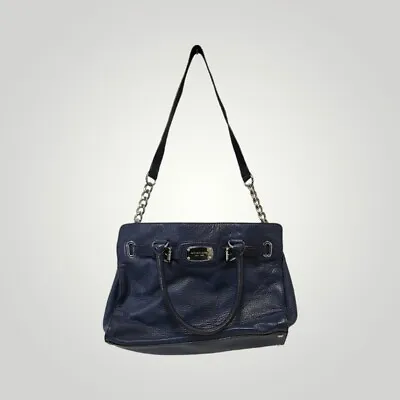 MICHAEL Kors Bag Womens Large Navy Hamilton Satchel Shoulder Leather Classicore • $86.88