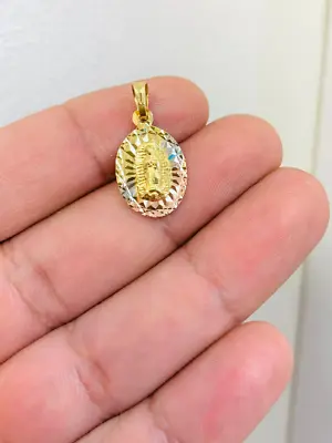 GF Dainty Virgen De Guadalupe Pendant 20x13mm Diamond Cut Tiny Guadalupe Pendant • $16.19
