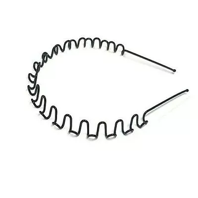 £2.39 • Buy BLACK METAL UNISEX SPORTS HAIRBAND HEADBAND Wave Alice Style Men Women Hair Band