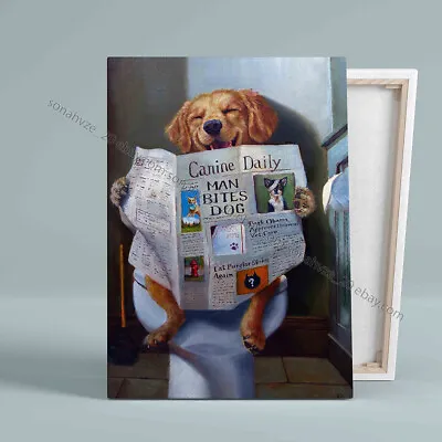 $15.42 • Buy Canine Daily Poster, Golden Retriever Poster, Restroom Poster, Man Bites Dog ...