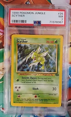 $24.99 • Buy Pokemon Scyther 26/64 PSA 7 1999 Jungle Unlimited Non-Holo Rare 26 PSA 7 WoTC
