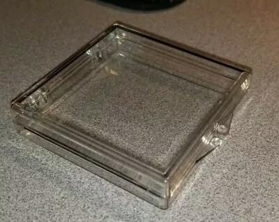 Crystal Clear Hinged Plastic Box  2 9/16  Square By 1/2  Tall - QTY 10 • $12.50