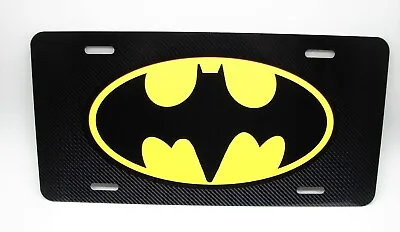 Batman Metal Car License Plate Carbon Fiber Look Background • $14.95