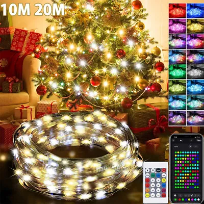 RGB LED String Fairy Lights Bluetooth APP Control Music Christmas Tree Light USB • £10.31