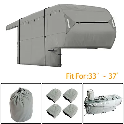 Deluxe 4 Layer 5th Wheel RV Motorhome Trailer Camper Storage Cover 33'-37'FT • $181.66