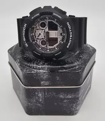 Men's Casio G-Shock GA-100BW Black/White Resin Ana-Digi Quartz Watch Pre-owned • $59.99