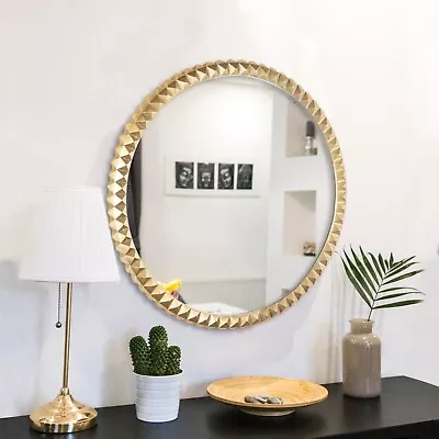 Green Decore Wall Mirror Paragon Brass Look 61cm Round Mirror Elegant-RRP £179 • £75