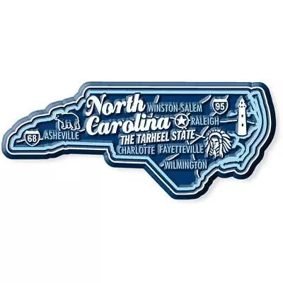 North Carolina The Tarheel State Premium Map Fridge Magnet • $6.99