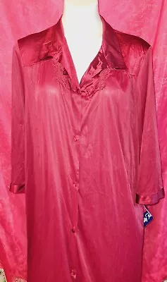 Vintage Vanity Fair XL Peignoir Robe Satin Nylon Dressing Gown Nightgown Marron  • $20