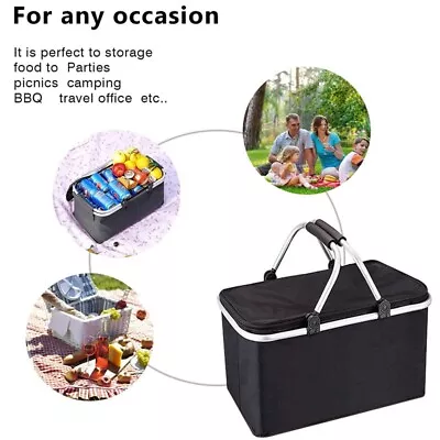 30L Extra Large Cooling Cooler Cool Bag Box Picnic Camping Food Ice Drink Lunch • £7.69