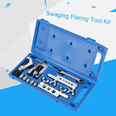 Flaring Swaging Tool 45 Degree Brake Line Tubing Copper Aluminum Extrusion Kit • $37.21