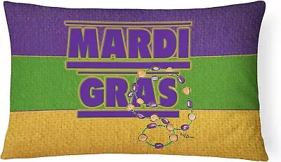 Mardi Gras Canvas Fabric Decorative Pillow With Form 8388PW1216-SUK • £31.19