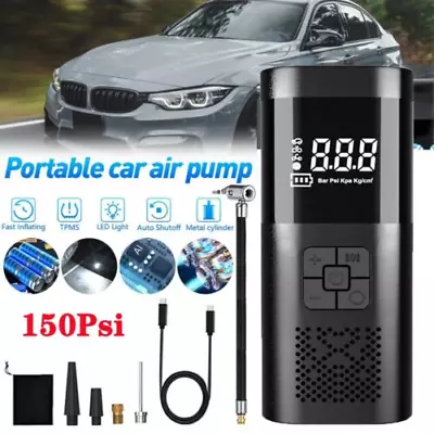 150 PSI Air Compressor Tire Inflator Fits Car Moto Bike Tires Air Pump Portable • $25.64