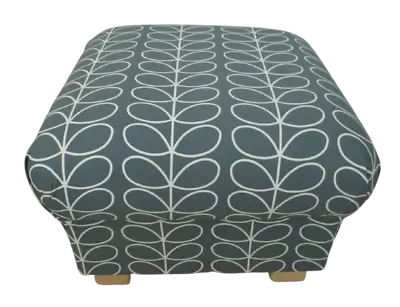 Footstool Pouffe Orla Kiely Linear Stem Cool Grey Fabric Footstall Bespoke New • £135.95